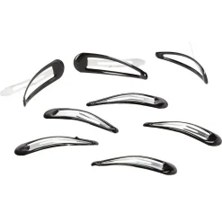 Clearance Gifi Barrette clic clac métal noir brillant x6