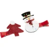 Online Gifi Barrette design Noël forme bonhomme de neige et sapin x2