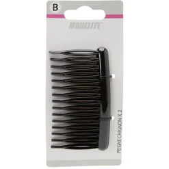 Online Gifi Barrette peigne noir brillant x2