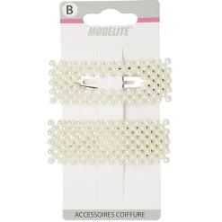 Best Gifi Barrette perles imitation blanc x2