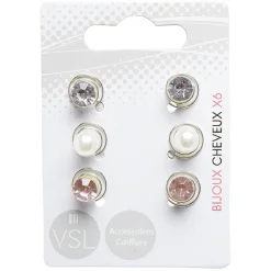 Discount Gifi Barrette spirale perle x6