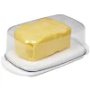 Beurrier socle blanc avec couvercle transparent^Gifi Discount
