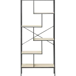 Rangement|Gifi Bibliothèque Etagère sur pied design industriel naturel et noir - Andy