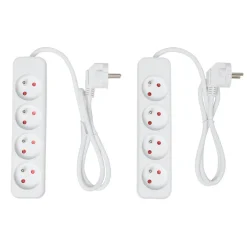 Best Gifi Bloc multiprise blanc 4 prises x2