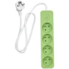 Outlet Gifi Bloc multiprise interrupteur et protection enfant blanc et vert x4
