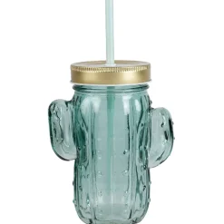 Bocal à paille avec couvercle forme cactus^Gifi Best