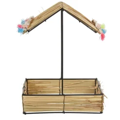 Bocal à paille et couvercle style tropical avec support x4^Gifi