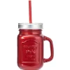 Bocal avec paille rouge 460 ml^Gifi New