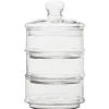 Bocal bonbonnière 3 compartiments en verre transparent^Gifi Online