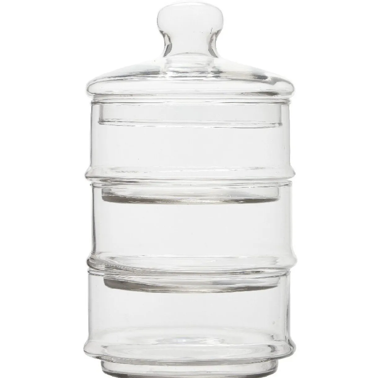 Bocal bonbonnière 3 compartiments en verre transparent^Gifi Online