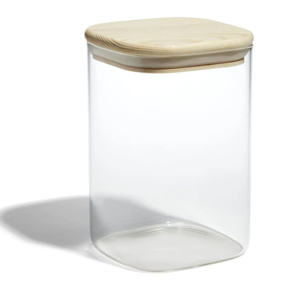 Bocal de conservation 1L en verre avec couvercle en bois^Gifi Hot