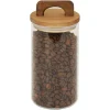 Bocal de conservation 800ml en verre avec couvercle en bois Ø9,5xH14cm^Gifi Hot