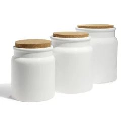 Bocal en céramique avec couvercle en liège Ø13xH15cm^Gifi Best