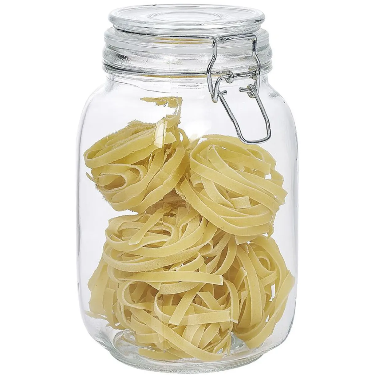 Bocal en verre avec couvercle à charnière 1,5 L^Gifi New