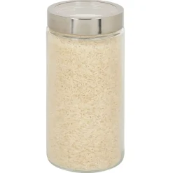 Bocal en verre transparent couvercle inox 1,6L - Ø11xH.22cm^Gifi Best