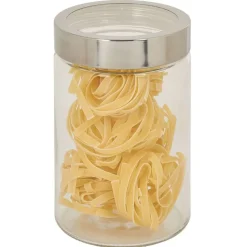 Bocal en verre transparent couvercle inox 1,2L - Ø11xH.17cm^Gifi Hot