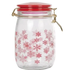 Bocal flocon rouge Noël^Gifi Clearance