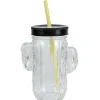 Bocal forme cactus vert avec paille^Gifi Best