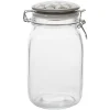 Bocal hermétique carré en verre couvercle motif ciment 1,5 L^Gifi Sale
