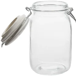 Bocal hermétique carré en verre couvercle motif ciment 1,5 L^Gifi Sale