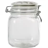 Bocal hermétique carré en verre couvercle motif ciment 1 L^Gifi Best