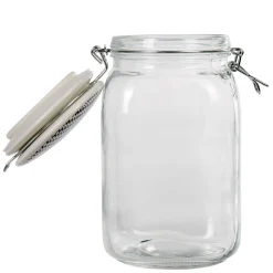 Bocal hermétique carré verre couvercle motif ethnique 1,5 L^Gifi Clearance