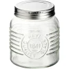Bocal hermétique rond transparent avec couvercle en métal H10 cm^Gifi Outlet