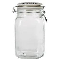 Bocal hermétique transparent avec couvercle design ethnique 1,5 L^Gifi Online