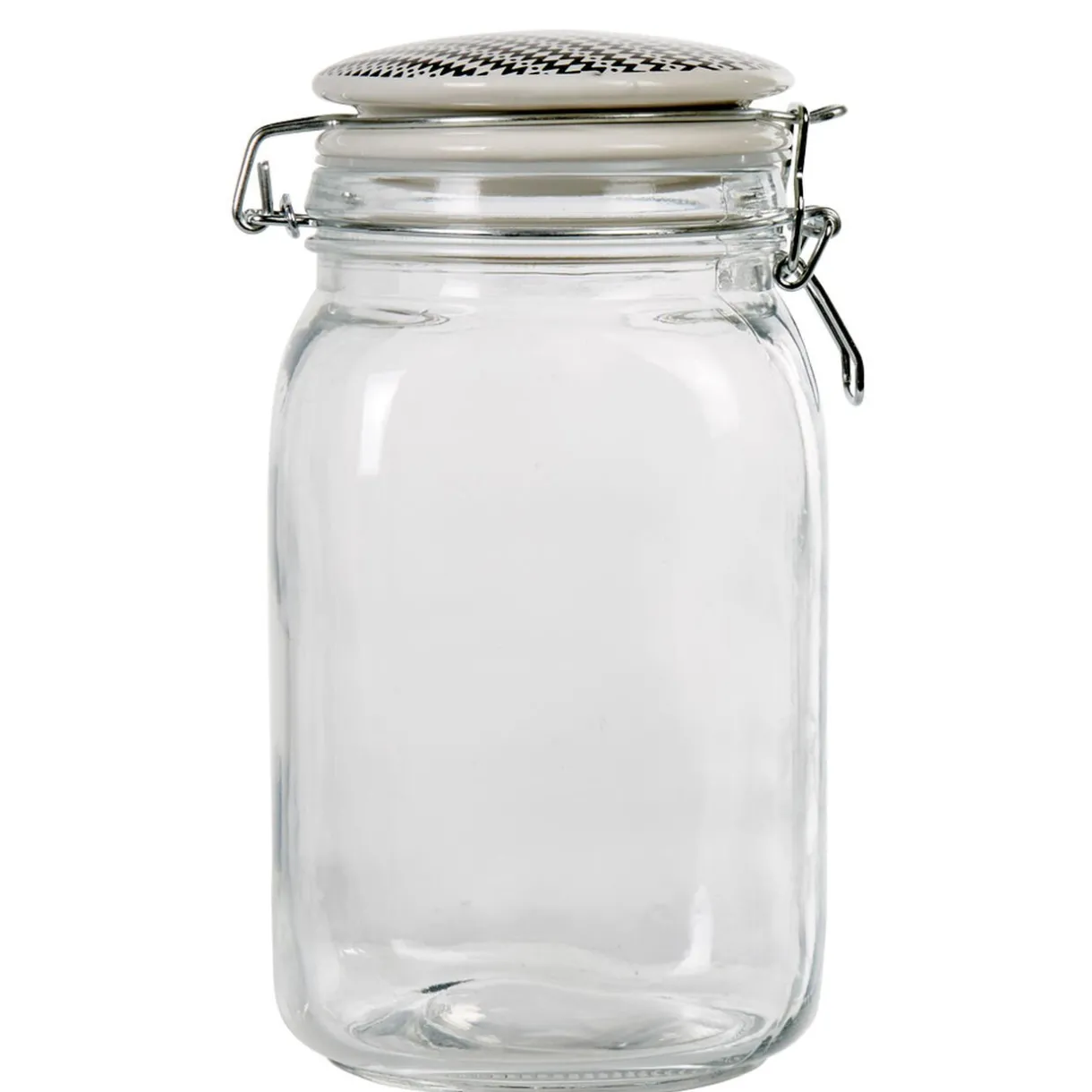Bocal hermétique transparent avec couvercle design ethnique 1,5 L^Gifi Online