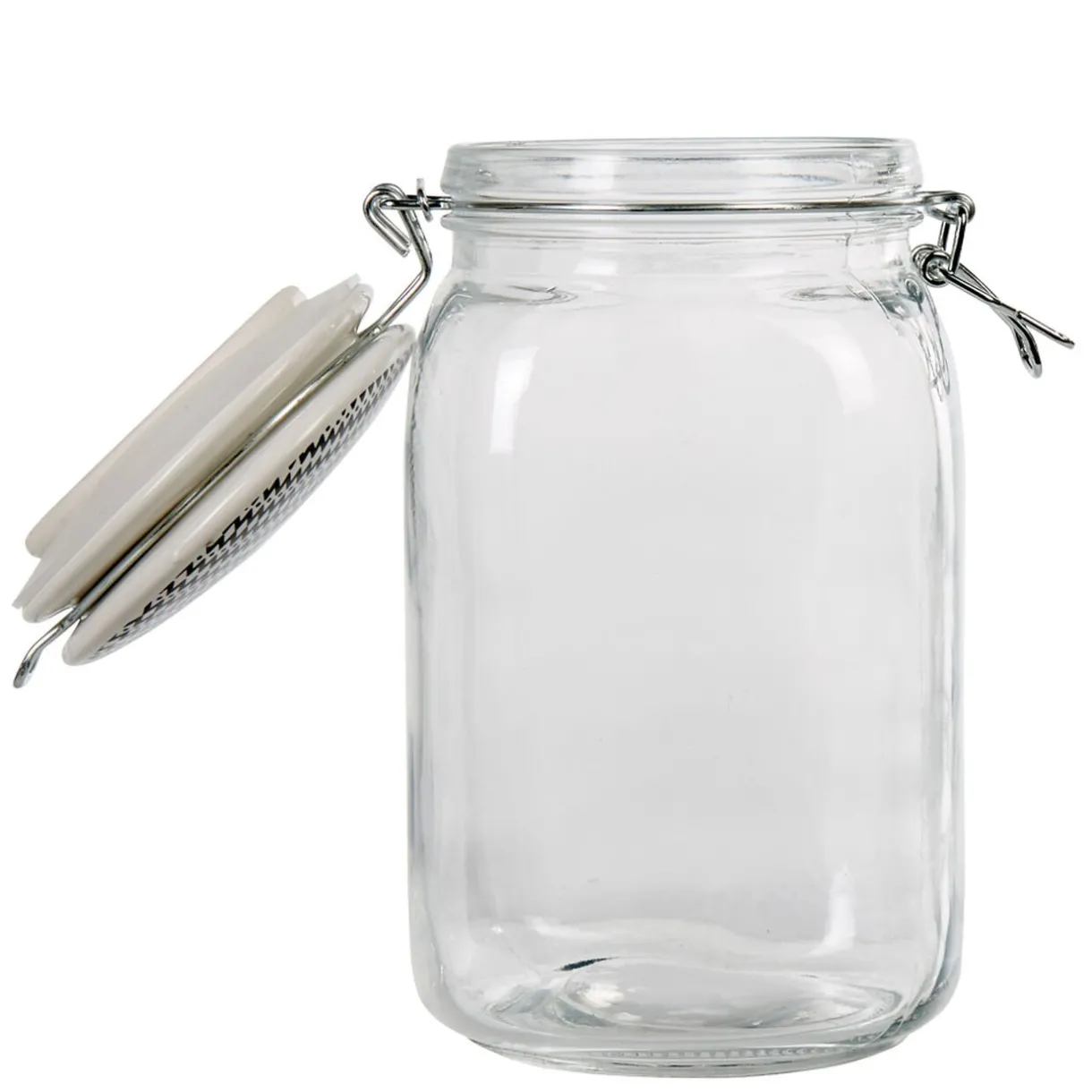 Bocal hermétique transparent avec couvercle design ethnique 1,5 L^Gifi Online