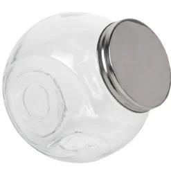 Bocal incliné verre couvercle métal 2 L^Gifi