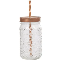 Bocal motif Noël couvercle doré avec paille^Gifi New