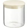 Bocal rond transparent avec couvercle en bois 0,6L^Gifi Hot