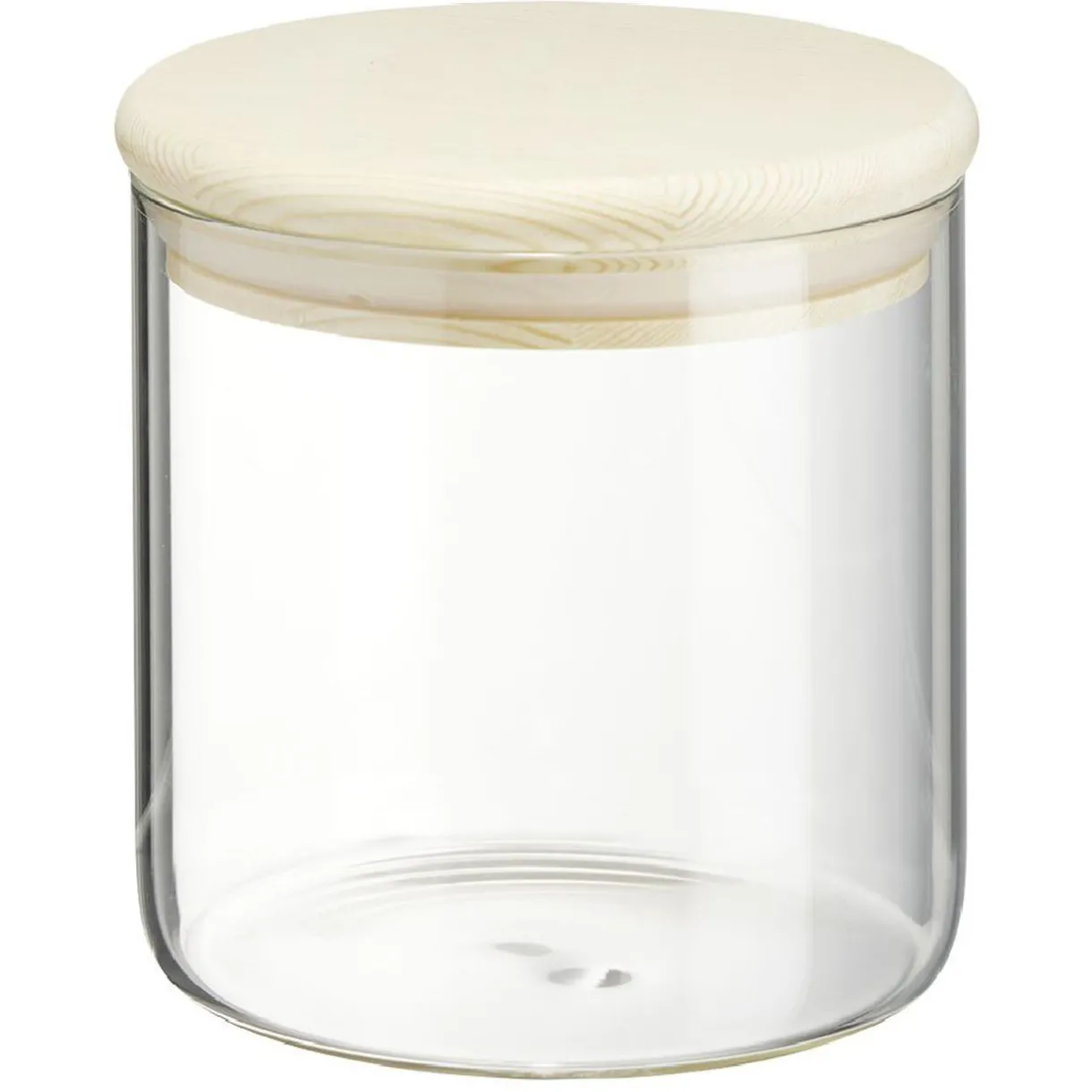 Bocal rond transparent avec couvercle en bois 0,6L^Gifi Hot
