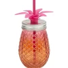 Bocal verre et paille ananas coloré^Gifi Online