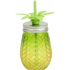 Bocal verre et paille ananas coloré^Gifi Online