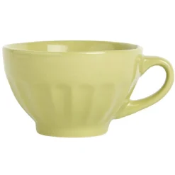 Bol à café avec anse vert cotelé^Gifi Clearance