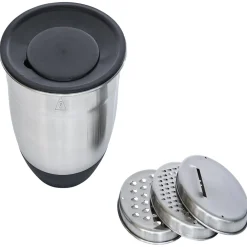 Bol à mixer inox avec base silicone et 3 râpes Ø22xH11,2cm^Gifi Hot