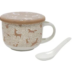Bol à soupe avec couvercle et cuillère en porcelaine^Gifi Sale