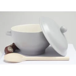 Bol à soupe gris avec couvercle^Gifi Outlet