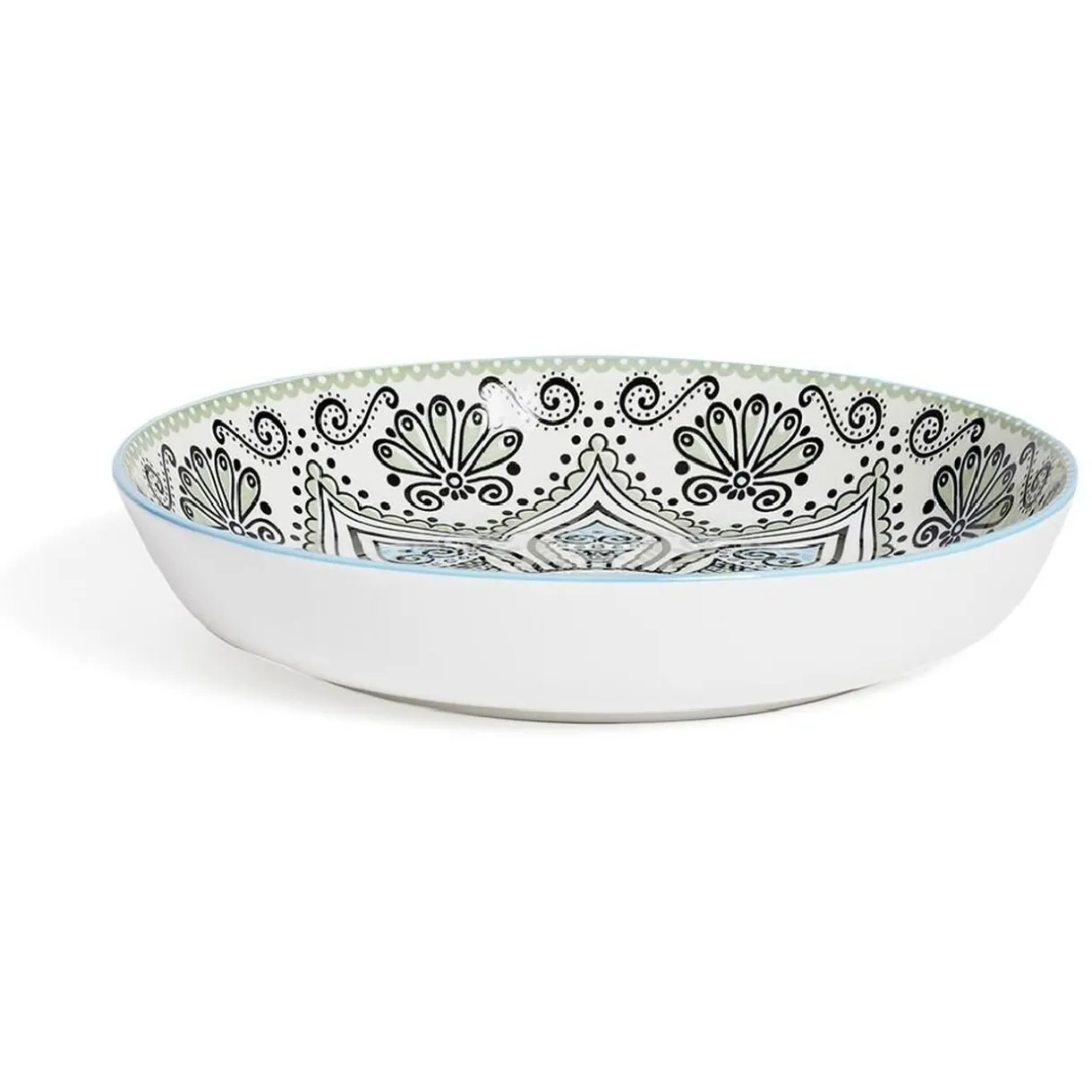 Bol décor oriental porcelaine Ø23xH4cm^Gifi Hot