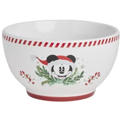 Bol Disney Mickey grès blanc et rouge Ø14cm^Gifi Outlet