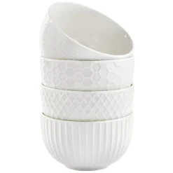 Bol embossé blanc x4^Gifi Hot