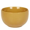 Bol en porcelaine jaune moutarde avec rainures verticales en relief^Gifi Outlet