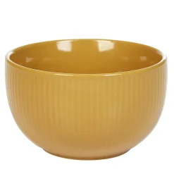 Bol en porcelaine jaune moutarde avec rainures verticales en relief^Gifi Outlet