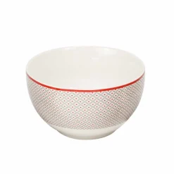 Bol en porcelaine motif esprit campagne rouge gris^Gifi New