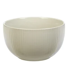 Bol en porcelaine uni lin avec rainures verticales en relief^Gifi