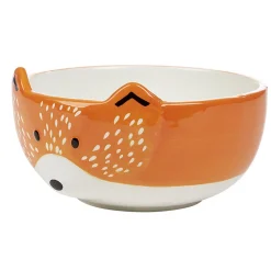 Bol forme tête de renard en faïence marron et blanc^Gifi Online