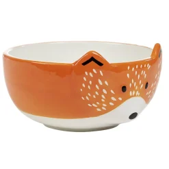 Bol forme tête de renard en faïence marron et blanc^Gifi Online