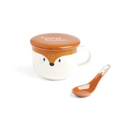 Bol jumbo 62cl avec cuillère et couvercle renard^Gifi Discount